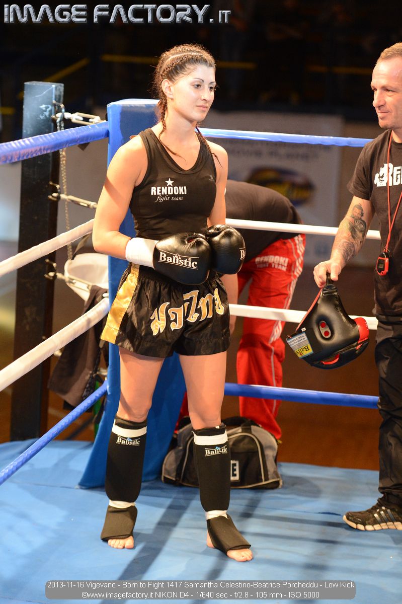 2013-11-16 Vigevano - Born to Fight 1417 Samantha Celestino-Beatrice Porcheddu - Low Kick